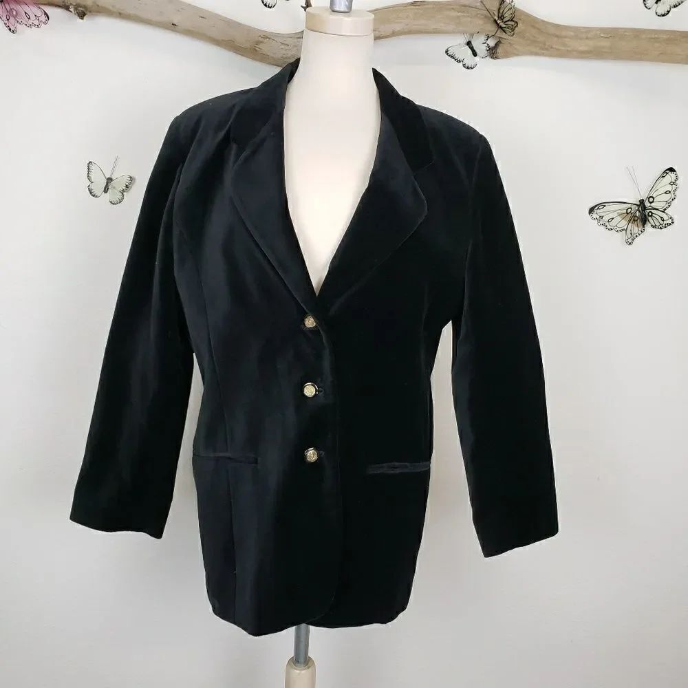 International Scene Vintage velvet blazer black